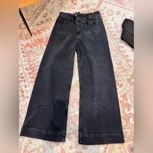 The Colette Cropped High-Rise Wide-Leg Jeans by Maeve. Very lightly worn.